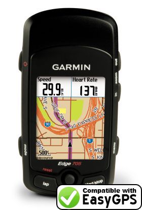 EasyGPS supports the Garmin Edge 705 EasyGPS supports the Garmin Edge 705